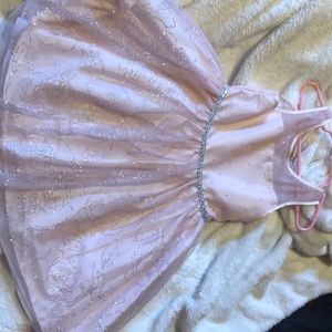 Beautiful rose gold dress with silver roses